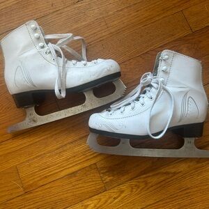 White Ice Skates with Silver Blades